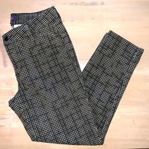 NYDJ Lift, Tuck Straight Leg Trouser | Size 2P | Black|White|Gray